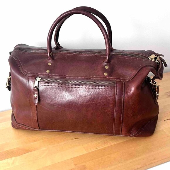 J.W. Hulme Co., Leather duffle bag, Brown, EUC - Picture 3 of 15